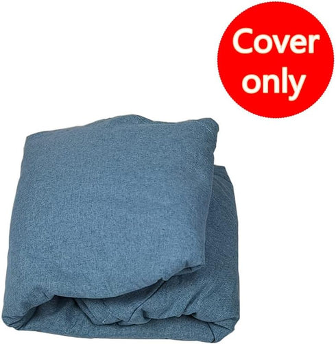 Extra Soft Stuffed Animal Storage Bean Bag Cover (No Filler), Cotton Linen Memory Foam Replacement Cover for Adults,