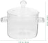 Yardwe 3PCS Glass Cooking Pot Set, 1.35L Heat-Resistant Borosilicate Glass Handmade Cookware for Pasta, Soup