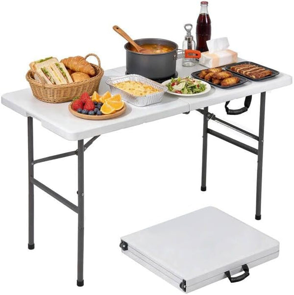 ZENY 4ft Portable Folding Table Plastic Indoor Outdoor Picnic Party Camp Dining