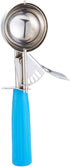 Portion Scoop #16 (2 oz) - Disher, Cookie Scoop, Food Scoop for Portion Control, 18/8 Stainless Steel with Blue Handle