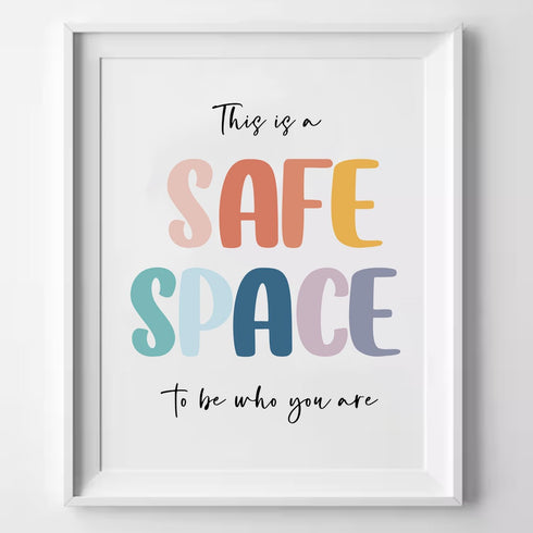 8x10 Inches NEXIHOO This Is a Safe Space Print Therapy Office & School Counselor Wall Art Boho Educational Decor