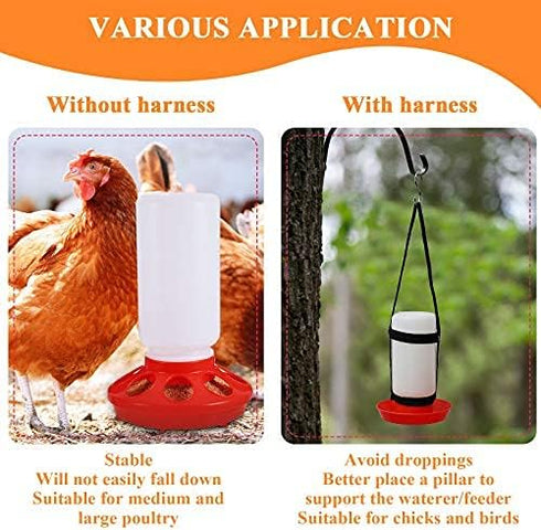 2 Packs 1L 1L Chick Feeder and Waterer Kit Chick Feeder and Chick Waterer Chicken Feeder and Hanging Chicken Waterer