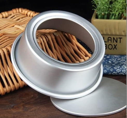 Othmro 5 Pcs Round Cake Pans with Removable Loose Bottom, Nonstick Aluminum Alloy Bakeware, Silver