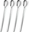 YFWOOD 9.1-Inch Long Handle Iced Tea Spoon - Set of 4 Stainless Steel Cocktail Stirring Spoons, Ice Cream Spoon (Silver)