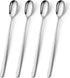 YFWOOD 9.1-Inch Long Handle Iced Tea Spoon - Set of 4 Stainless Steel Cocktail Stirring Spoons, Ice Cream Spoon (Silver)