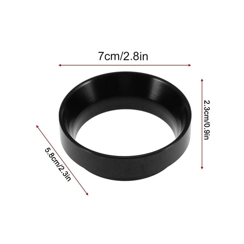 Fdit Espresso Dosing Funnel, Aluminum Coffee Dosing Ring Replacement for 58mm Portafilters (Black)