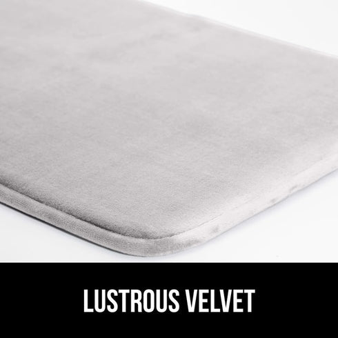 GORILLA GRIP Memory Foam Bath Rugs, Soft Absorbent Velvet Bathroom Mats, Machine Washable, 30x20 Light Gray