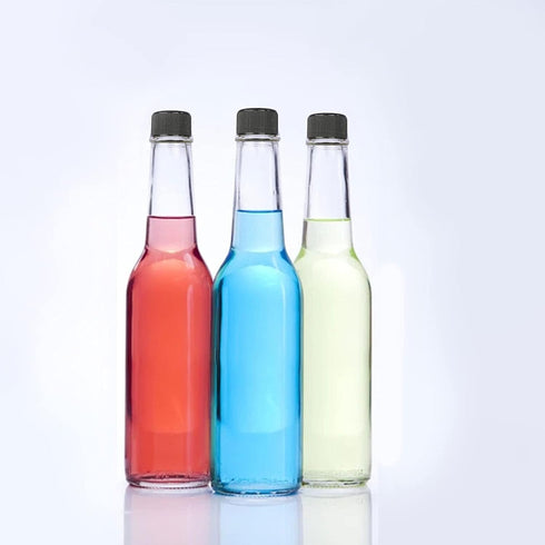 12 5 oz/ 150 ml pcs Hot Sauce Glass Bottles with Leak Proof Screw Cap,Orifice Reducer Dripper Insert, Clear Oil Bottle