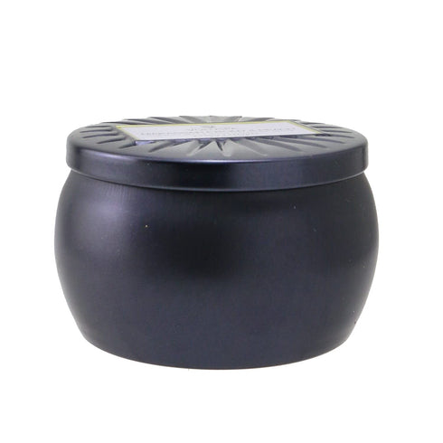 Voluspa Makassar Ebony & Peach Mini Tin Candle - 4 oz, 25 Hour Burn Time, Handcrafted in The USA