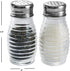 Home Basics Beehive-Style Glass Salt and Pepper Shakers (Silver) - 2 Piece Set with Easy Screw On Lids