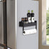 Magnetic Spice Rack Organizer for Refrigerator, with Paper Towel Holder Shelf for Small Kitchen Storage (Black)