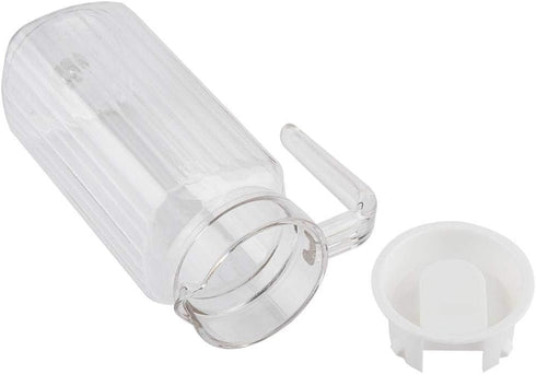 Fdit Acrylic Transparent Juice Bottle - Striped Water Jug with Lid for Homemade Juice & Cold Tea, 800ML