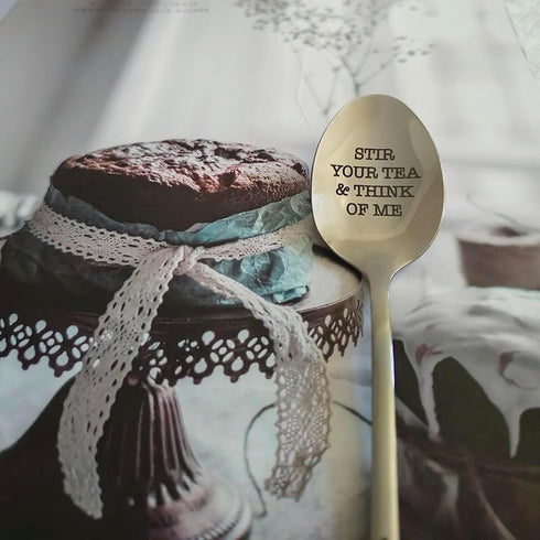 Christmas Birthday Gifts Spoons for Women & Men - Stir Your Tea and Think of Me Spoon Gift