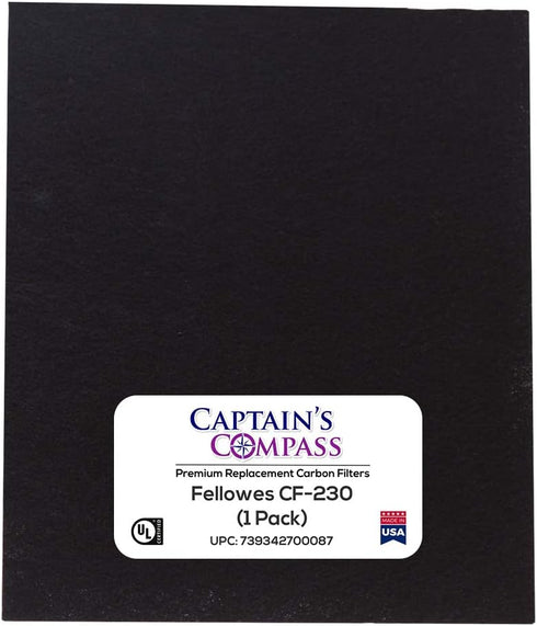 Captains Compass Carbon Activated Pre-Filter (1 Pack) for Fellowes CF-230, AP-230PH Air Purifier