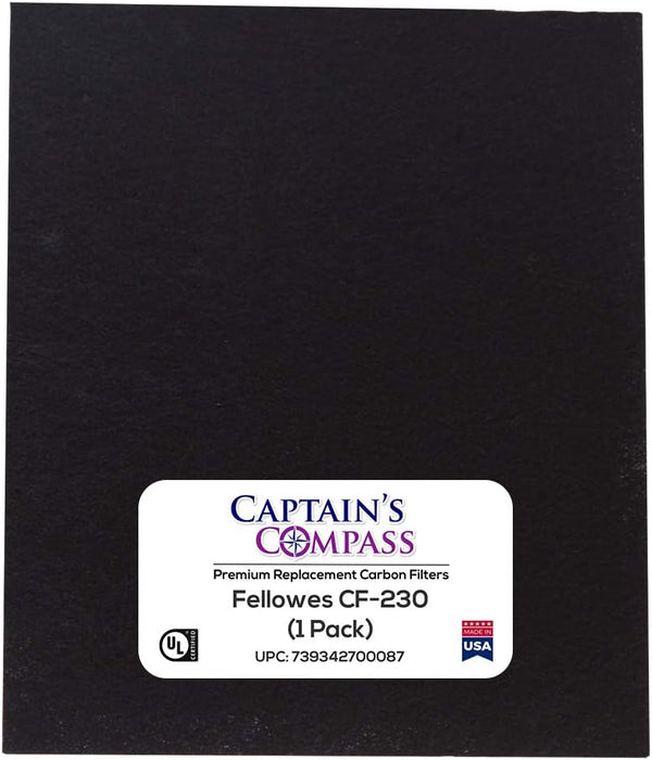 Captains Compass Carbon Activated Pre-Filter (1 Pack) for Fellowes CF-230, AP-230PH Air Purifier