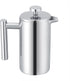 Acouto 350ml Double Wall Stainless Steel Coffee Maker, French Press Tea Pot with Filter