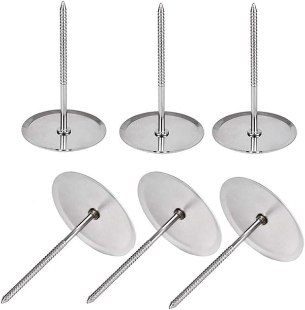 6Pcs Stainless Steel Cake Flower Nail Trays, Holder for Icing Flowers Decoration, DIY Cake Baking Tools, 2 Size
