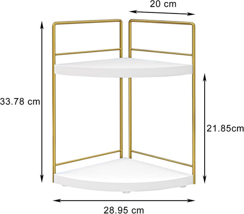 BSTSLL Countertop 2 Counter (2 Bathroom Organizer, Tier Wood Bathroom Organizer, Vanity Organizers Corner Shelf
