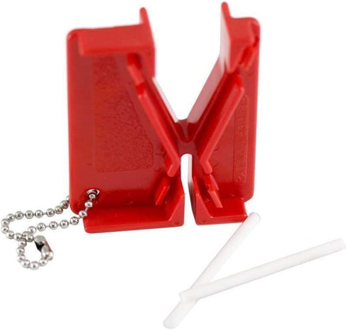 Lansky Mini Crock Sticks Knife Sharpener, Portable Keychain Tool, Ceramic Honing Rod for Knives - LCKEY