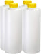 Pinnacle Mercantile Plastic Condiment Squeeze Bottles - 32 oz Empty Set of 4 with Yellow Flip Top Cap