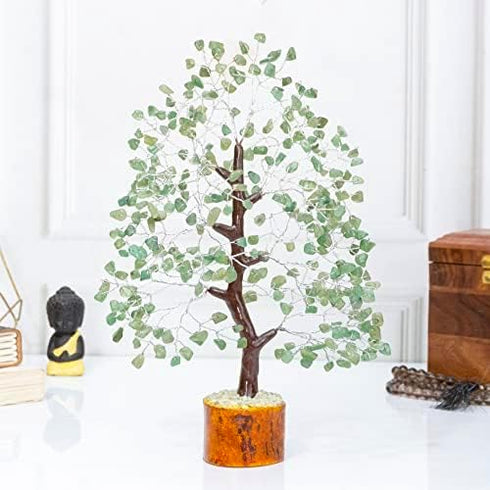 Green Jade Crystals Tree of Life Decor - Healing Crystals Spiritual Gift for Home & Office Decor