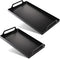 Peohud 2 Pack Black Metal Serving Tray, Decorative Coffee Table Tray with