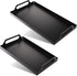 Peohud 2 Pack Black Metal Serving Tray, Decorative Coffee Table Tray with