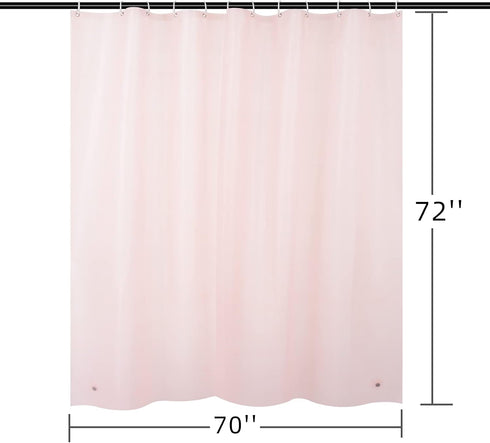 RAY STAR Heavy Duty Pink Waffle Textured Shower Curtain Liner with Hooks, 70 x 72 inches, Waterproof PEVA with 3 Magnets