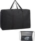 Black Large Storage Bags, 150L Waterproof Foldable Travel Duffle Bag with Reinforced Handles, Heavy Duty Moving Bags