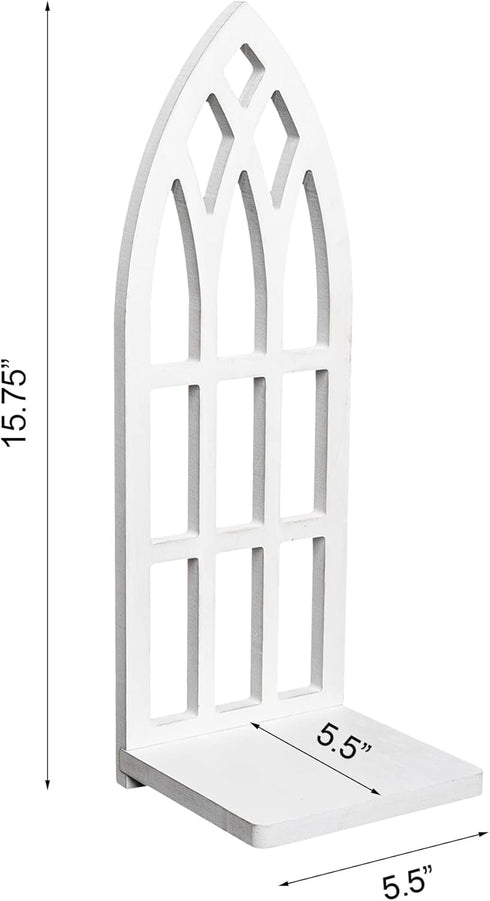 Set 2- HPC Decor Candle Sconces Wall Decor of Handmade Wall Sconce Candle Holder- White Window Shape Wood Wall Home