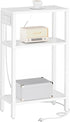 TUTOTAK Narrow Side Table with Charging Station,Small End Table with USB Ports