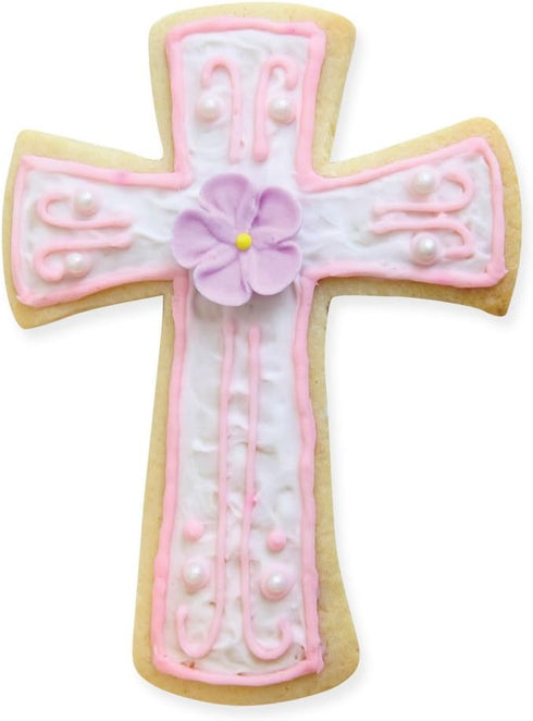 Cross Cookie Cutter 4.25" with Recipe Card, Made in USA by Ann Clark
