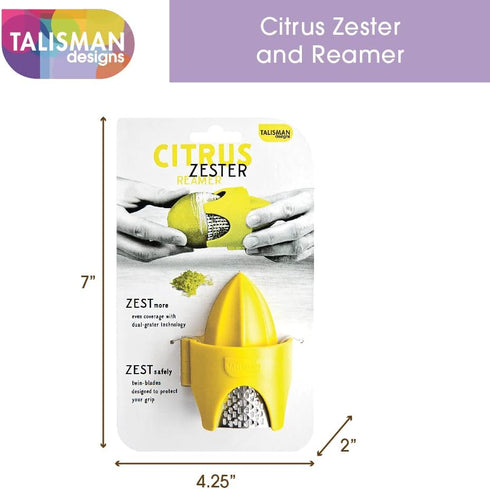 Talisman Designs Citrus Zester & Reamer, BPA Free Kitchen Tool for Orange, Lemon & Lime