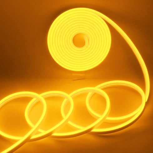 YM E-Bright 12V Led Neon Strip Lights - 16.4Ft Waterproof Flexible Silicone Rope for Indoor Outdoor Holiday Decoration