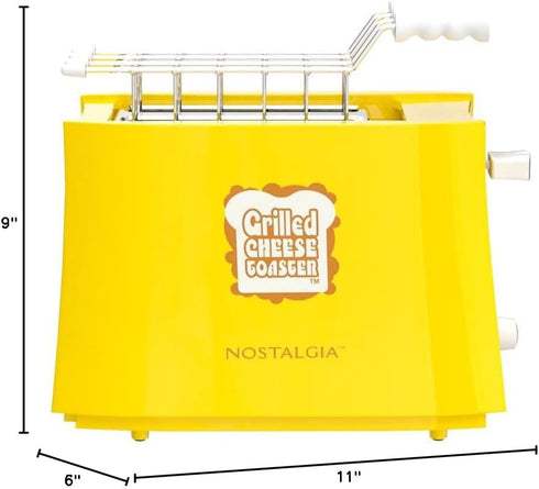 Nostalgia Grilled Cheese Toaster: Easy-Clean Baskets and Adjustable Toasting Dial with Wide Slots