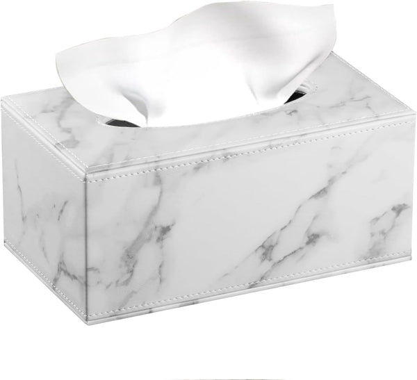 Tissue Box Cove Rectangular, Cut Leather Tissues Cube Holder, Modern Paper Towels Organizer for Home, Office
