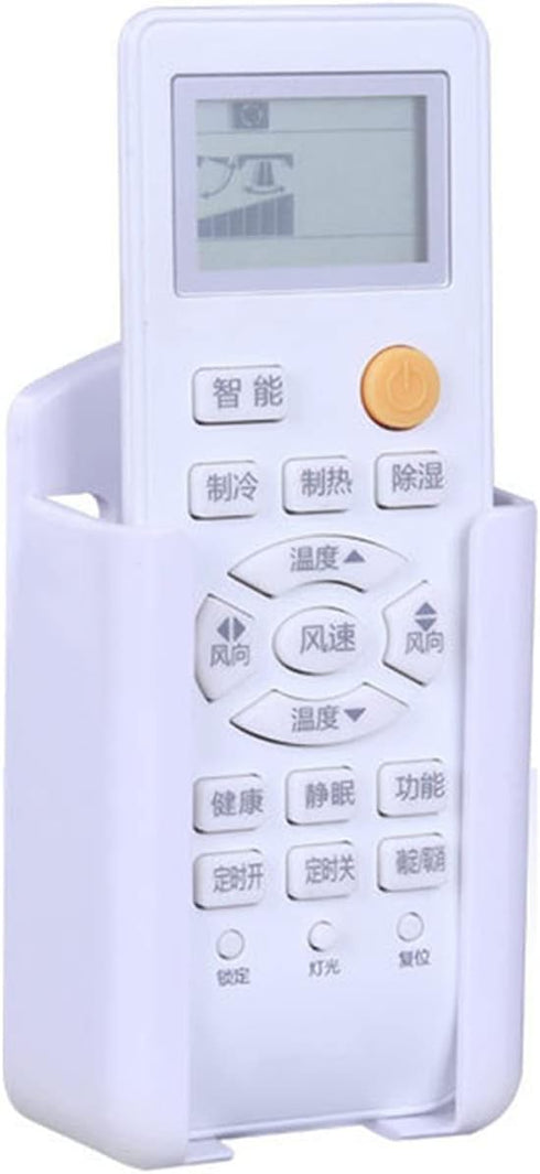 Air Conditioner Remote Control Holder Rack, Self Adhesive Media Storage Box, Wall-Mount Organizer Stand