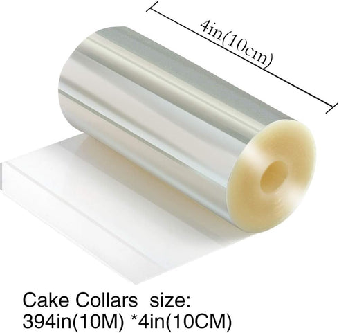 Picowe Cake Collars, 4 x 394inch Clear Acetate Rolls for Cake Decorating