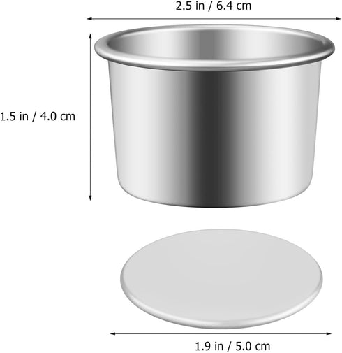 HOMSFOU 2 Inch Cake Pan Set of 4, Aluminum Alloy Round Baking Pans for Cupcakes, Brownies, Muffins