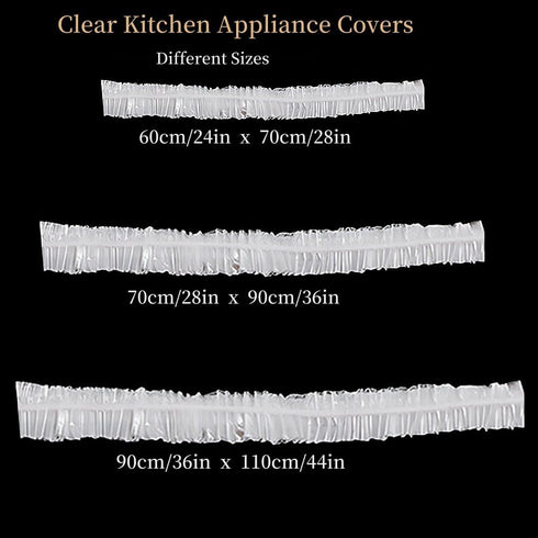 60Pcs Disposable Furniture Dust Cover Clear Plastic Kitchen Appliance Covers Dustproof with Elastic for Small Appliance, Oven, Pressure Cooker, Blender, Air Fryer, 3 Different Sizes (S, M, L)