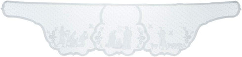 DoubleWood 20"x90" Christmas Decor Fireplace Scarf, White Lace Jesus Christmas Decorations Table Runner for Holiday