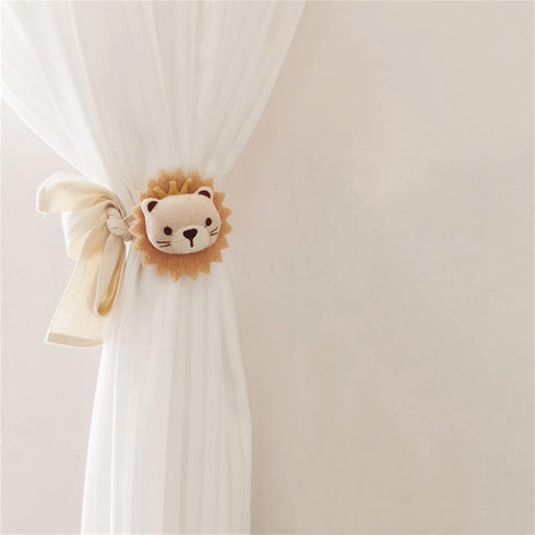 QIDHJH 2 Pack Curtain Tiebacks Cute Cartoon Animal Curtain Ties, Embroidered Animal Shape Bedroom Accessories, Curtain
