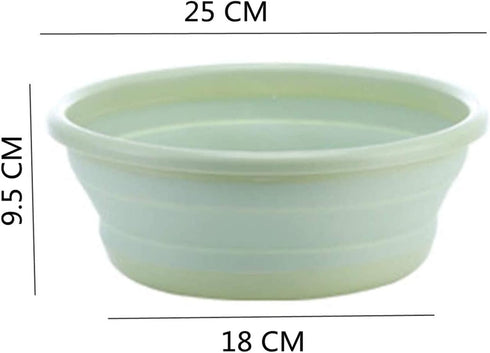 10" Multi-Purpose Collapsible Dish Tub Bowl, BPA-Free Round Lightweight Wash Basin (Green)