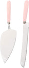 DOITOOL 2-pc Set Pink Wear-resistant Cake Scrapers and Bread Knife Kitchen Utensils