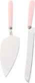 DOITOOL 2-pc Set Pink Wear-resistant Cake Scrapers and Bread Knife Kitchen Utensils