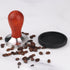 Coffee Tamper 58mm Barista Espresso Press with Tamper Mat, 304 Stainless Steel Base, Wooden Handle