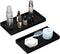 BBK Bathroom Vanity Tray, 7.8 in - 2 Pack, Silicone Bathroom Tray for Counter, Black