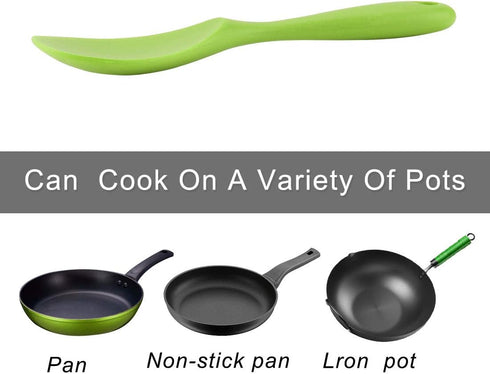 uxcell Silicone Soup Ladle Spoon - 8.7 Inch Heat Resistant Kitchen Utensil for Serving Soup, Green