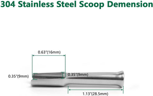 Mini SS304 stainless steel scoop with tamp tool,0.1 gram capacity spoon for multi-purpose use sugar salt powder spices dishwashers safe for kitchen laboratory