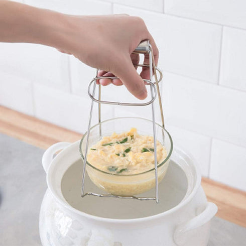 OLIREXD Universal Kitchen Stainless Steel Plate Lifter, Folding Hot Dish Bowl Clip Retriever Tongs